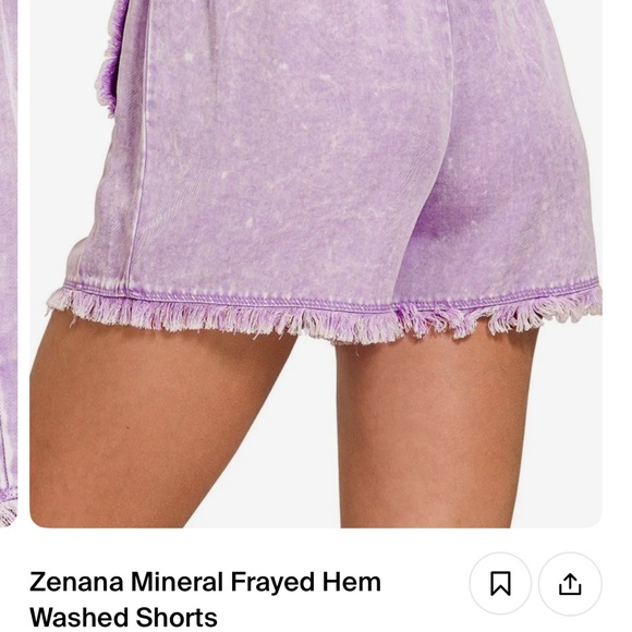 Zenana Outfitters Lavender Tencel High Waist Shorts - Picture 5 of 7